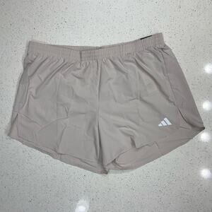 adidas Women's 2XL Adizero Essentials Running Shorts, Light Tan